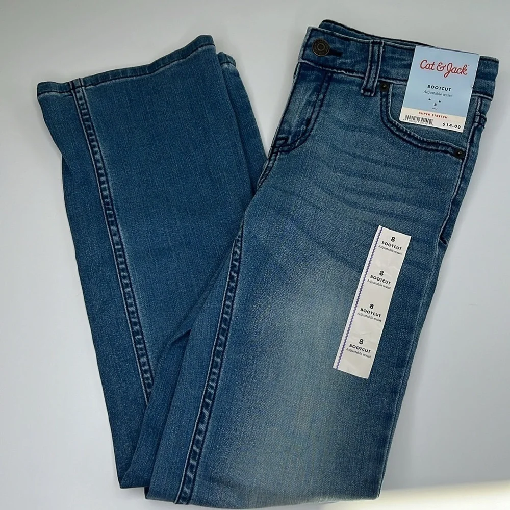 Cat & Jack Bootcut Super Stretch Jeans In Medium Wash! NWT!